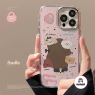 Cartoon Puppy Makeup Mirror Splash-ink Phone Case for IPhone 11 Case 14 Pro Max 15 Pro Max Case 13 P