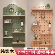 Hole Board Wall Combination Solid Wood Boards Wall Shelf Wooden Wall Shelf Storage Rack Hanging Plate Wall Shelf