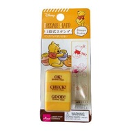 [包郵]🇯🇵日本直送 迪士尼卡通人物造型三層印章3色3段式浸透式印仔簡短訊息圖章短訊印台戳可愛熊仔小熊維尼黃色橙色 Disney Characters Message Stamp Self-ink 3