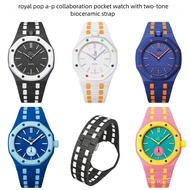 Royal Pop Pocket Watch To Wristband Mod Kit 3 Oclock 12 Oclock Universal Two Tone Bioceramic Texture