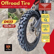 R17 D633 OFFROAD MOTOTRCYCLE TIRE FOR XR150, XTZ150 - 120/80-17 DIAMOND TUBE TYPE