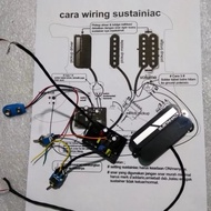 HITAM Pickup sustainer humbucker Black