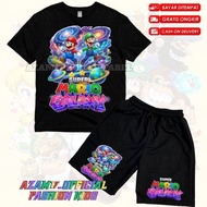 Super Mario Galaxy The Movie Kids' T-Shirt and Shorts Set with Free Name Super Mario Galaxy Movie Mo