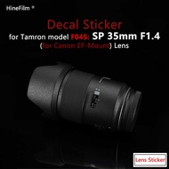 SP35 F1.4 EF Mount Wrap Stickers Premium Decal Skin para sa Tamron SP 35mm f/1.4 Di USD Lens