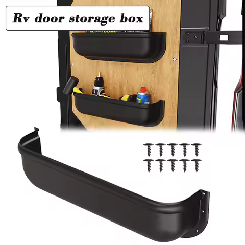1/2PCS Camper Van Caravan White Storage Pocket Shelf Racking Universal Fit for RV Tools Barn Door wi