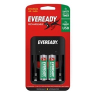 Eveready Rechargeable Value Charger + 2's AA 1300mAH (100% Genuine)-USB charger