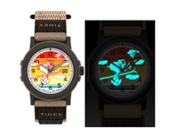 [包順豐] Timex Peanuts Snoopy Camper Ski 38mm Brown Fastwrap Fabric Strap Watch TW4B34900 Quartz Watch 