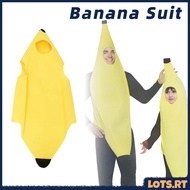Banana Costume Jumpsuit Props Stage Costume for Kids Adults Halloween Party Funny Banana Suit Unisex