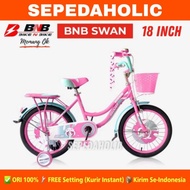 [✅New Ori] Sepeda Anak Perempuan Bnb Swan Ukuran 16 &amp; 18 Inch