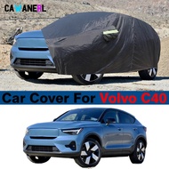 Black Waterproof Car Cover For Volvo C40 EC40 2020-2025 Auto Sun Rain Snow Wind Protect Cover All Se