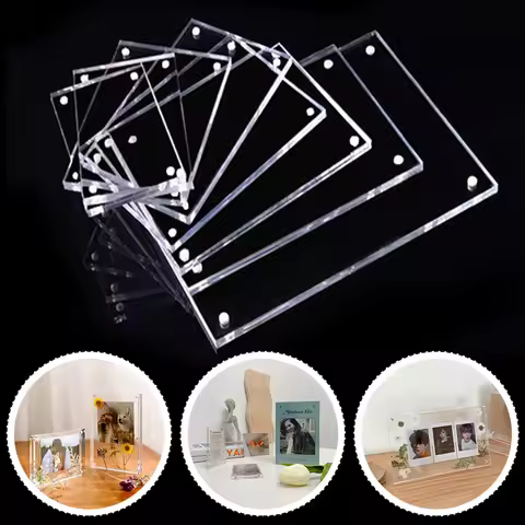 Photo Frame Transparent Acrylic Photo Frame Magnetic Poster Display Stand Household Decoration Photo