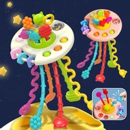 Soft Silicone Baby Toy Finger Pull String Early Education Sensory Development Teething Toy For N9i6