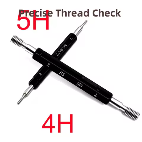 YRFL 1PCS Steel Double End Hex Handle Left Hand Thread Plug Gage Gauge 5H 4H M0.8 M0.9 M1 M1.2 M1.6 