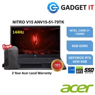 ACER NITRO V15 ANV15-51-79TK GAMING LAPTOP (I7-13620H,8GB,512GB SSD,15.6"FHD 144Hz,RTX4050 6GB,WIN11