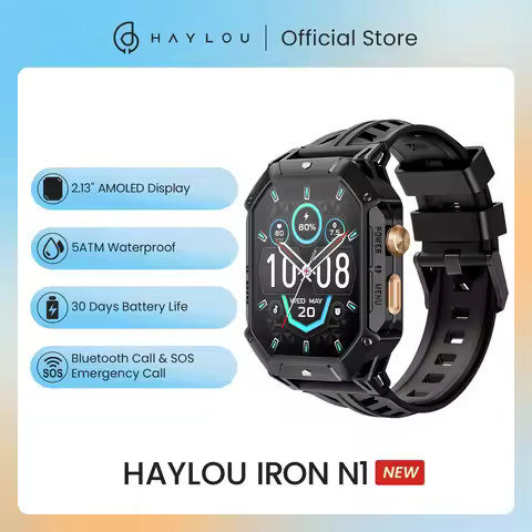 HAYLOU IRON N1 Smart Watch 2.13’’AMOLED Display 5ATM Waterproof Bluetooth Call Sport Smartwatch for 