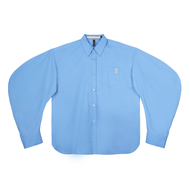 The SRT X17 Dimension Sleeve Shirt Black / Blue Color เสื้อเชิ้ตโอเวอร์ไซส์แขนยาว แขนทรงโค้ง ผ้าคอตต