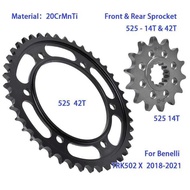 525 Chain 1 14/42 Teeth Motorcycle 14T Front 42T Rear Sprocket Kit For Benelli Trk502 X Trk502x TR