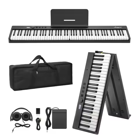 Folding Piano Keyboard,Portable Piano Keyboard 88 Keys for Beginner,Full Size Digital Piano with Sus