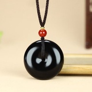 秒殺價 天然新疆和田玉墨玉平安扣面包圈吊墜