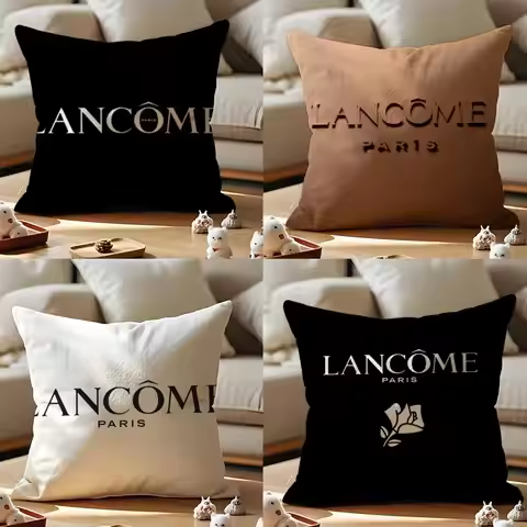 Lancome Cushion Cover Anti-dustmite Pillowcase Invisible Zipper Silky Short Plush Sofa Cushion Cover