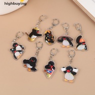 HBMY Pinguin Cute Cartoon Acrylic Doll Keychain Backpack Pendant Schoolbag Decoration Funny Key Ring