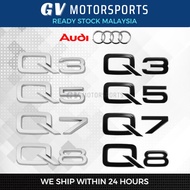 Audi Q3 Q5 Q7 Q8 Car Sticker ABS Emblem Rear Trunk Badge