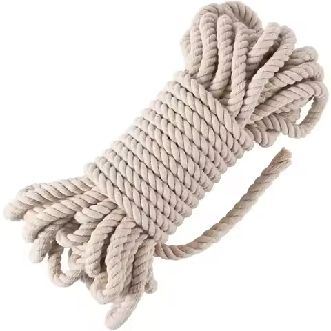 News 3 Strand 5 6 7 8 9 10 12 13 15 18 20 25mm Macrame Rope Natural Cotton Braided Cord DIY Crafts A