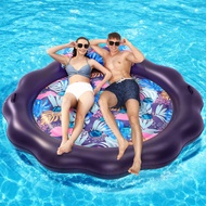 Inflatable Pool Float Mat, Giant Heavy Duty Pool Floats Adult Size with Headrest, Tanning Pool Float