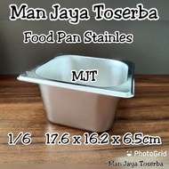 Food Pan Stainless 1/ 6 17.6 x 16.2 x 6.5cm