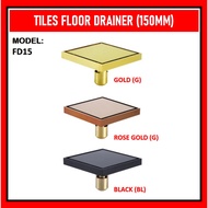 ITTO FD15 6" X 6" 150mm Anti Cockroach Tile Drainage Floor Grating - Solid Brass floor trap for Bath