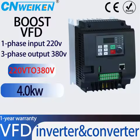 4KW 220V to 380 Single Phase Input 3 Phase Output PWM Frequency Converter Drive Inverter CNC Motor S