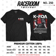 RACEROOM Black T-Shirt No Biased Cotton100 Honda-250