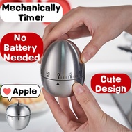 Mechanical Egg/Apple Timer – No Battery, Magnetic, Non-Slip, 0–55min, 72dB Alarm, Artistic Design