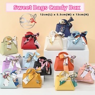 Sweet Bag Candy Box PU Leather Candy Bag cum with Ribbon Romantics Door gift Wedding Party Prelamin