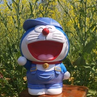 Doraemon Piggy Bank Stall Cartoon Anime Ornaments Piggy Bank Light Jeans Overalls Birthday