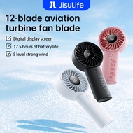 JisuLife Handheld Fan Life4 17.5H Battery Life Rechargeable with Smart Digital Display 12 Blades 5 S