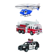 [Direct from JAPAN]
B Toys Emergency Vehicle Set - Police Car, Helicopter, and Fire Truck - Micro Se
