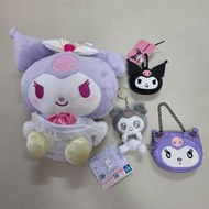 SANRIO 正版 全新環保價 日本Kurumi 公仔約高 30cm(sold)、淺紫色anna sui mini跟衫款 零錢包$40、立體黑色矽膠匙扣錢 $20, 小公仔鑰匙圈$30   (全部4件