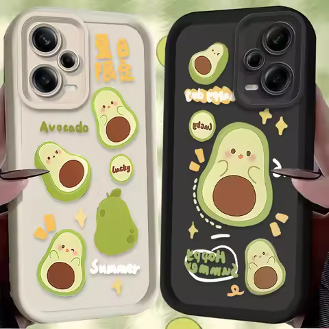 Cute Cartoon Avocado Case For Xiaomi Redmi Note 14 14S 12 11 Pro Plus 5G 12S 11S 10S 10 9 Redmi 14C 