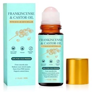 Frankincense and Castor Oil Roll On with Rose Quartz, Delivers Silky Smooth Skin Feel, Suitable for 