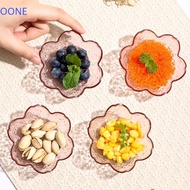 OONE 8pcs Cherry Blossom Sauce Dishes, Transparent Plastic Seasoning Dish, Creative Hammer Pattern J