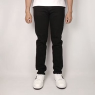NORTH UP DENIM - Slim Fit Stretch Denim Jeans Long Pants, Solid Black, Size 26 - 43