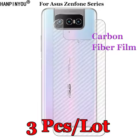 3 Pcs For Asus Zenfone 11 10 10z 9 9z 8 Flip 6 6z Ultra 3D Non-slip Carbon Fiber Back Film Screen Pr