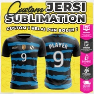 [1 helai] Jersi Bola Custom Nama Nombor Sublimation Jersey Colour Sub Tshirt Microfiber Baju NFL Cus