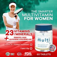 Essential Women Multi - 60 Tablet- Halal - Multivitamin for Women with Probiotics, L Glutathione, Co
