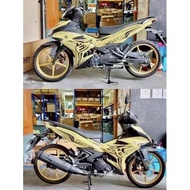 [ STICKER TANAM ] Original Velozi Y15ZR V1 V2 Exciter Olive Green Creamy Hijau Body Cover Set CoverS