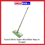 3M Scotch-Brite Super Microfiber Mop with Scrapper - Broom and mop 2 in 1 function - Home Cleaning Essentials