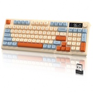 M96 Wireless Gaming Keyboard,Knob Control Bluetooth/2.4G Wireless Mechanical Feeling Keyboard,RGB LE