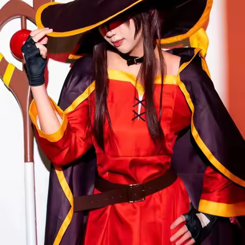 Anime Megumin Cosplay Costume Women Sorceress Dress Outfits Megumin Cos Wig Halloween Cos Costumes C