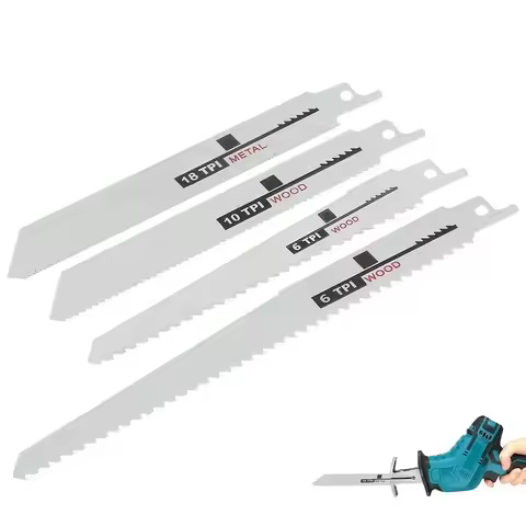 4Pcs Reciprocating Saw Blades Saber Saw Blades Tiger Saw Multi Saw Blade for Cutting Wood Metal PVC 
